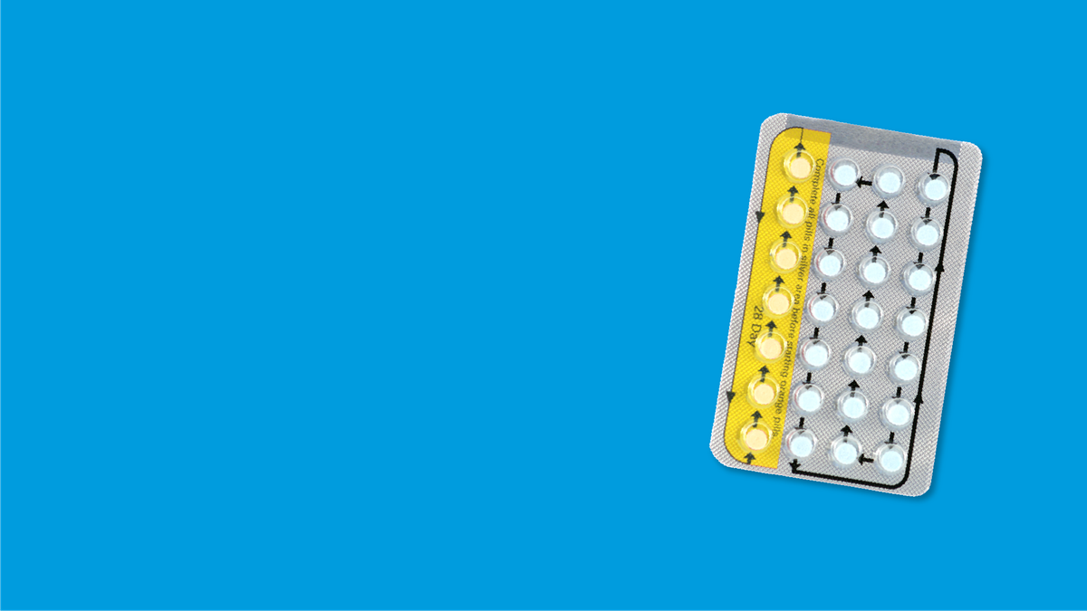 A yellow birth control pack