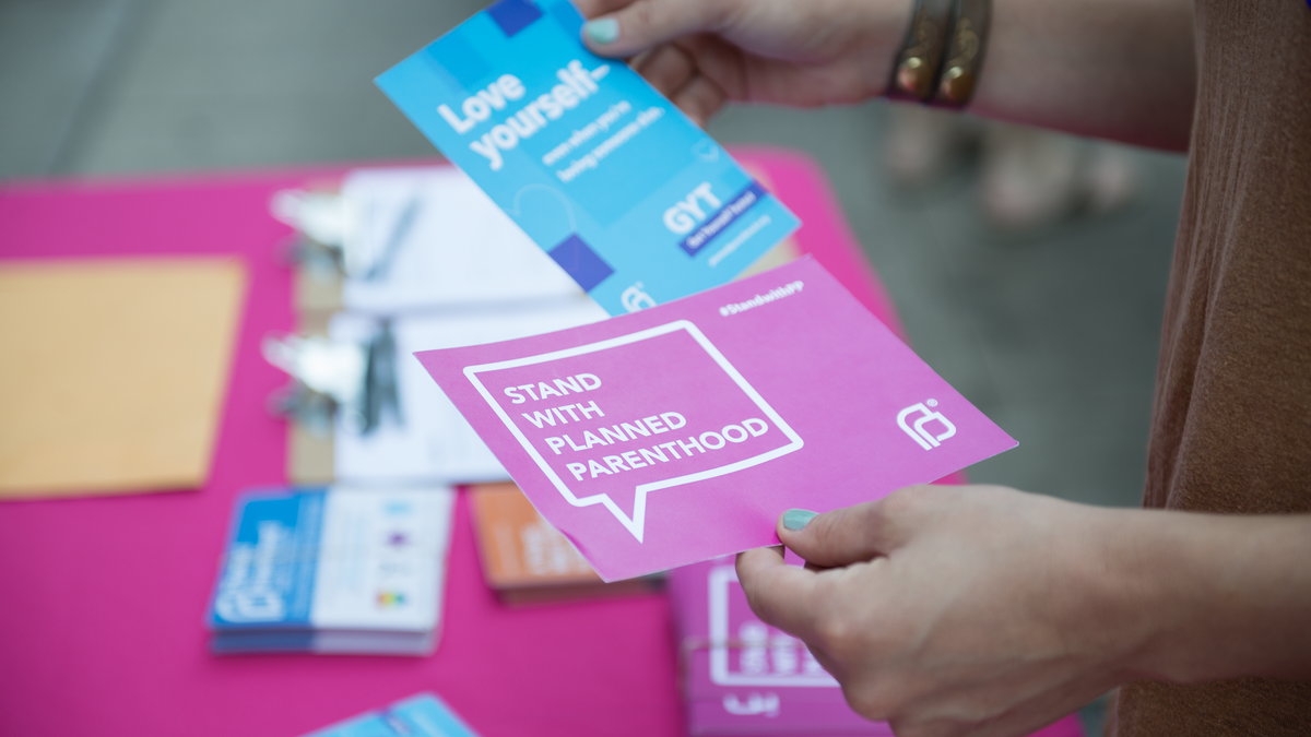 A Planned Parenthood outreach and informational table